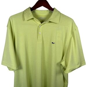 VINEYARD VINES NEW Sz XL Mens Sankaty Polo Shirt Lime Green Wicking Golf Preppy